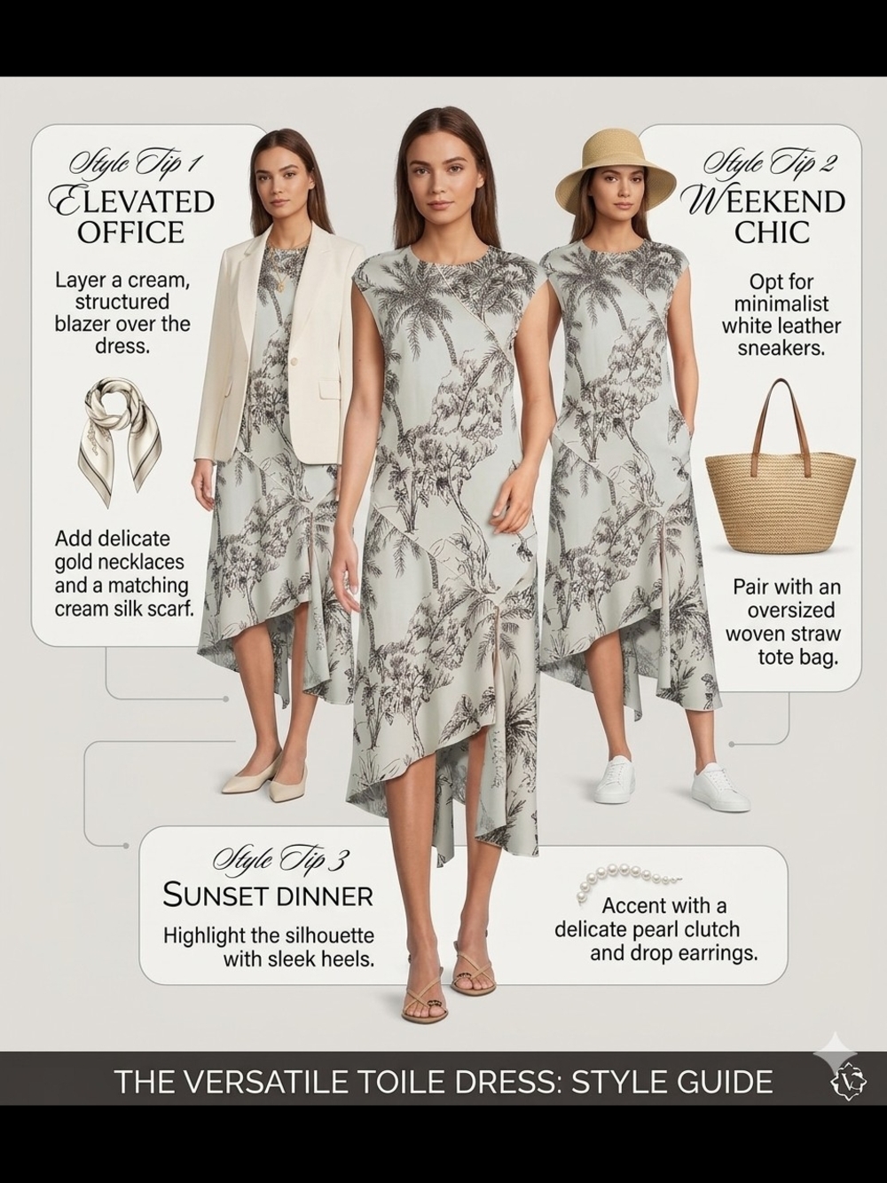 Antonio Melani Tessa Toile Palm Tree High-Low Asymmetric Midi Dress Size 2 - Picture 4 of 11